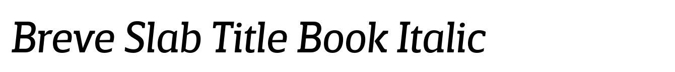 Breve Slab Title Book Italic